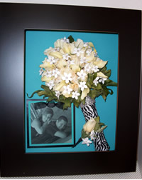 White Flowers with Black Frame